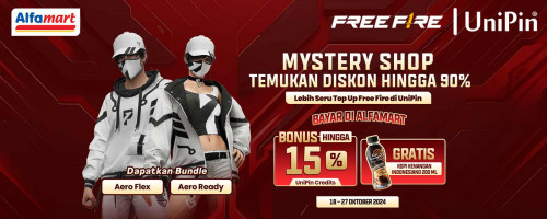 Top Up Diamonds Free Fire dan Bayar di Alfamart, Gratis Kopi Kenangan Indonesiano + Bonus 15% UniPin Credits